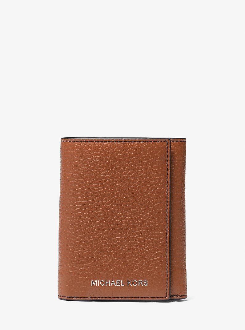 Hudson Pebbled Leather Tri-Fold Wallet in LUGGAGE | Michael Kors