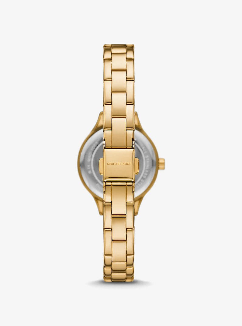 Mini Aspyn Pav&eacute; Gold-Tone Watch in GOLD | Michael Kors