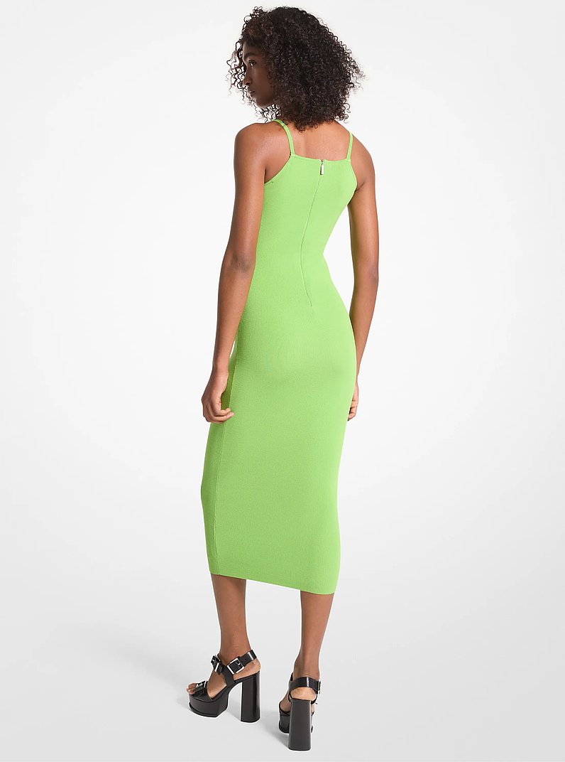 Midikleid aus Stretch-Strick mit Aussparung in APFELGR&Uuml;N | Michael Kors