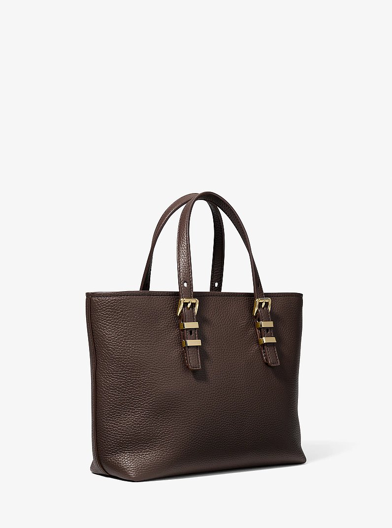 Quinn Small Pebbled Leather Convertible Crossbody Bag in CHOCOLATE | Michael Kors
