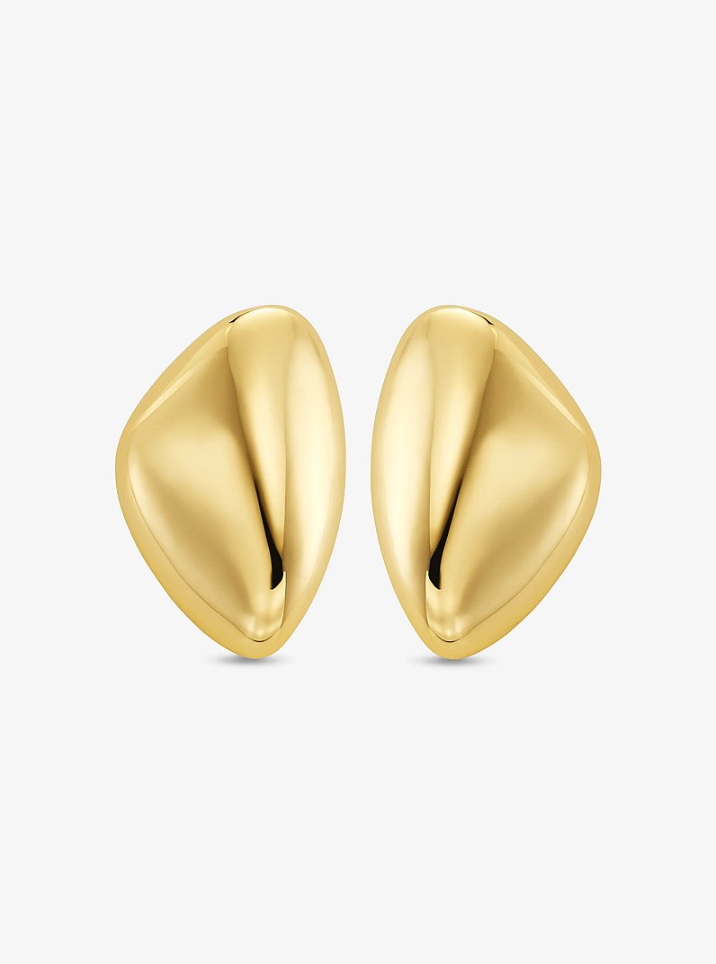 Large Precious Metal-Plated Brass Pebble Earrings in GOLD | Michael Kors