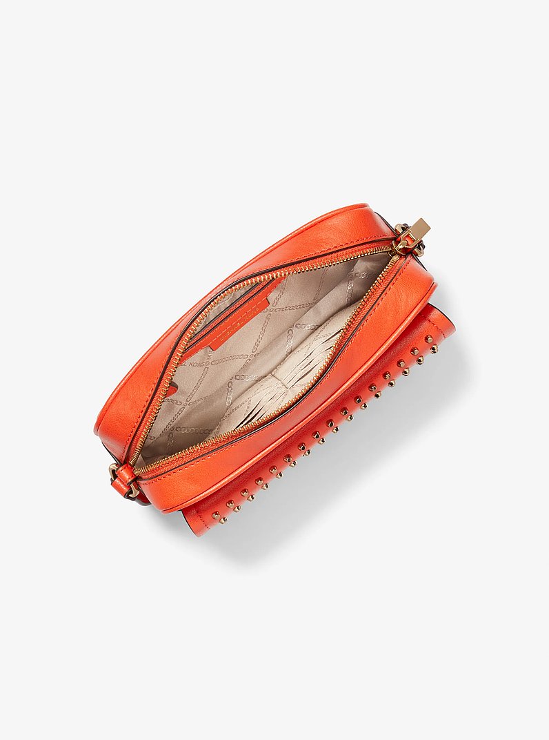 Parker Medium Studded Leather Crossbody Bag in OPTIC ORANGE | Michael Kors