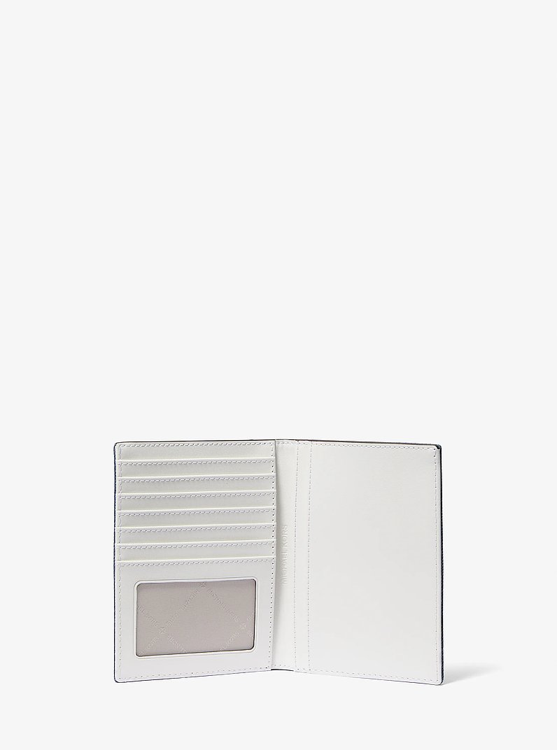 Jet Set Travel Medium Embellished Denim Passport Case in DENIM | Michael Kors