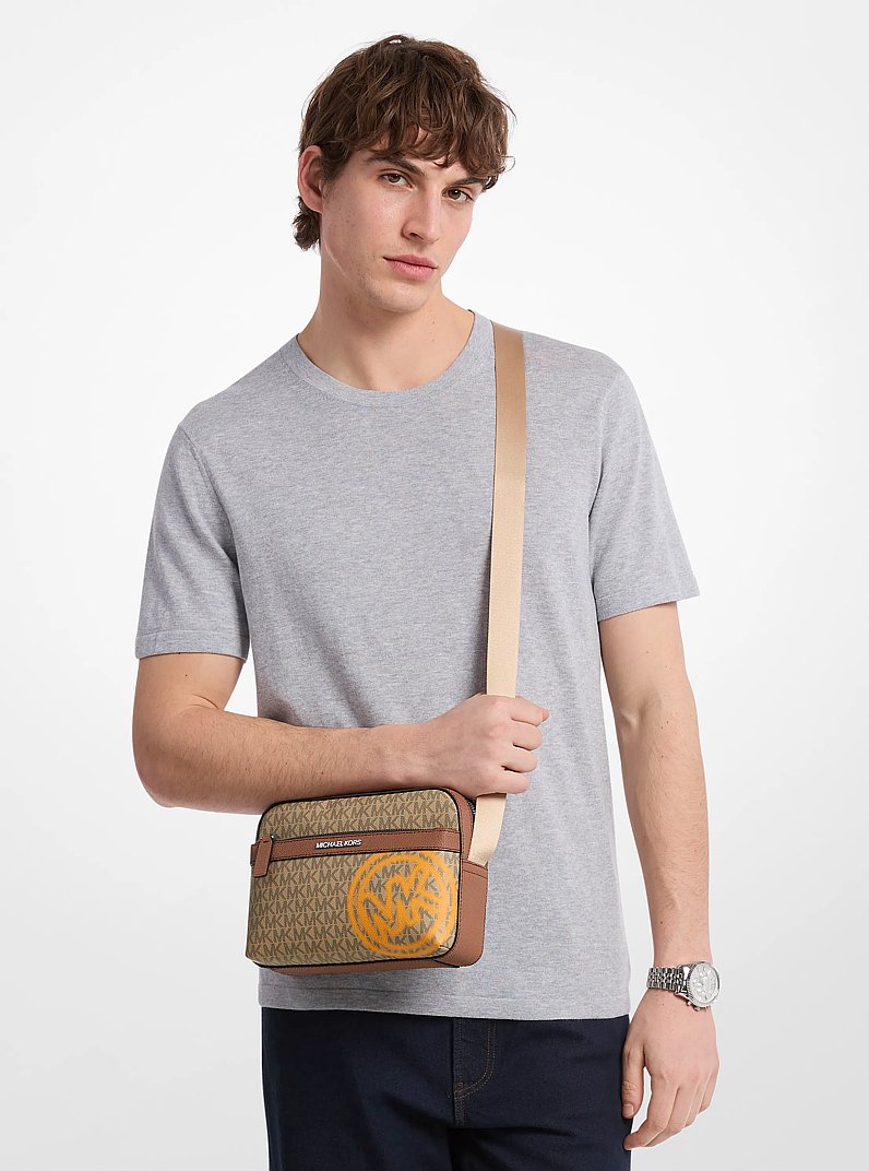 Cooper Embellished Signature Logo Utility Crossbody Bag in POP ORANGE | Michael Kors