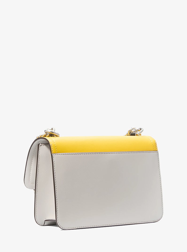 Heather Large Color-Block Leather Shoulder Bag in Bright Dandelion Multi | Michael Kors