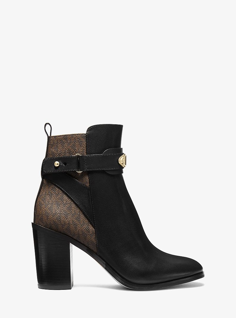 Darcy Leather and Logo Ankle Boot