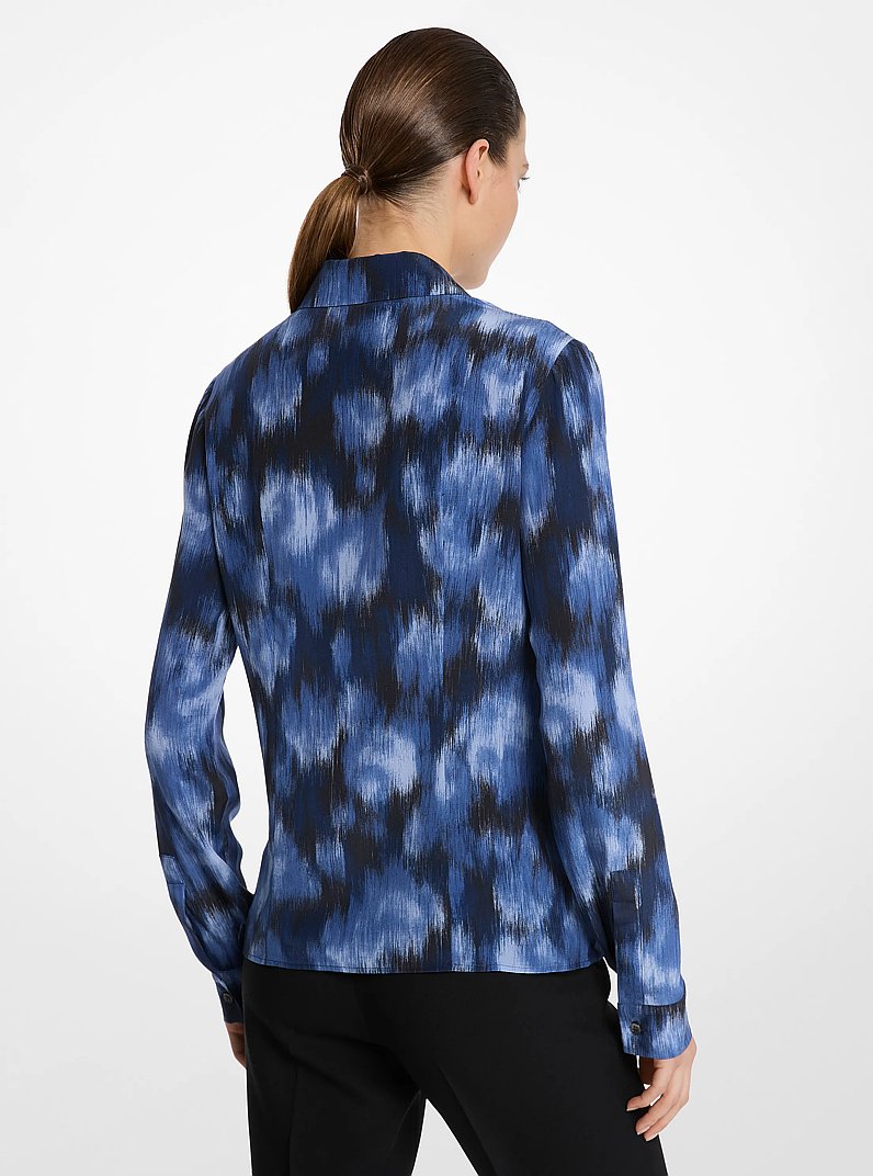 Hansen Floral Silk Crepe De Chine Shirt
