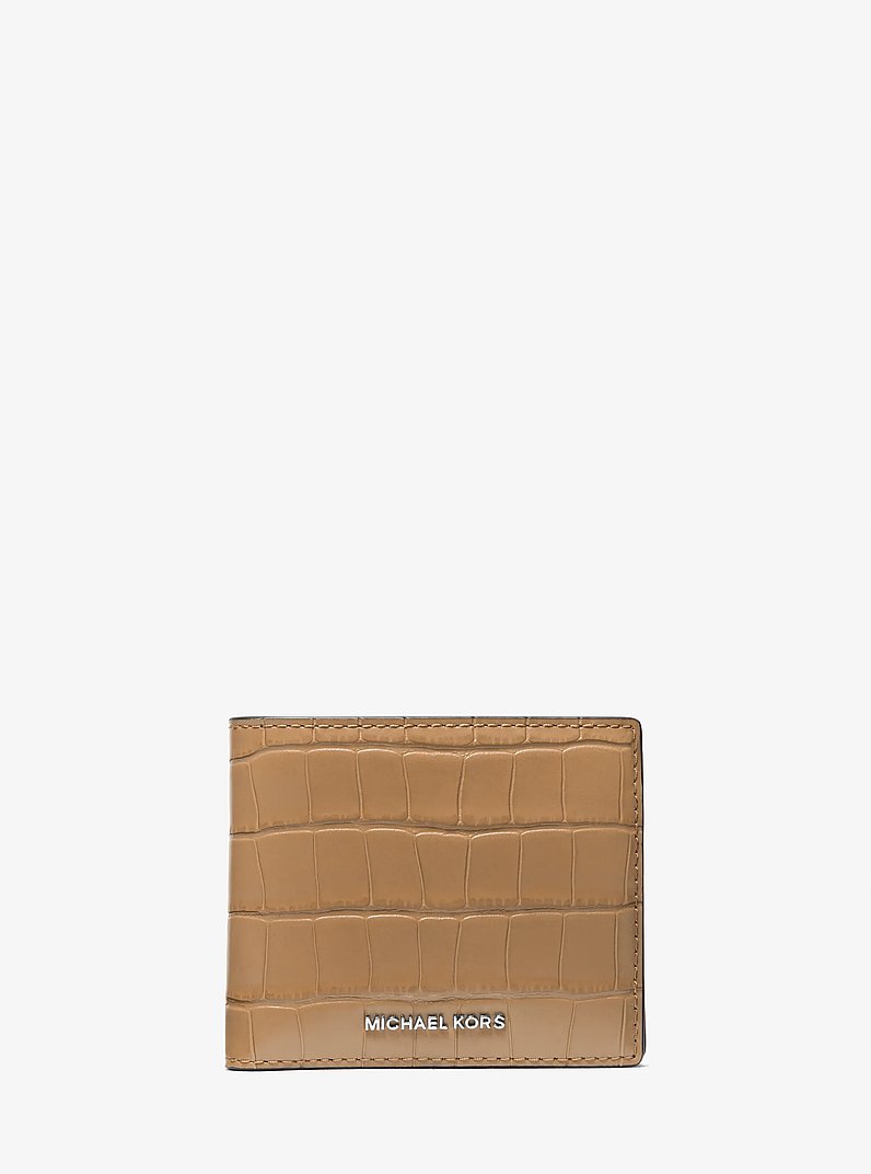 Porte-billets Hudson en cuir gaufr&eacute; &agrave; motif de crocodile in BOGUE | Michael Kors