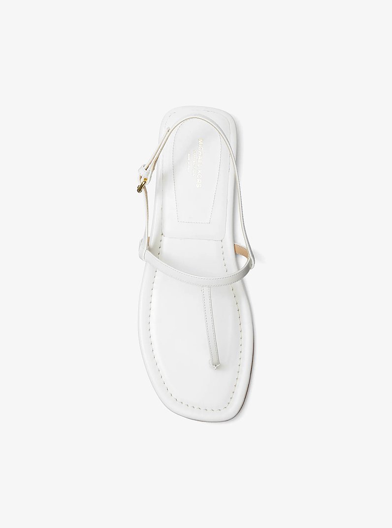 Ali Leather Sandal in OPTIC WHITE | Michael Kors