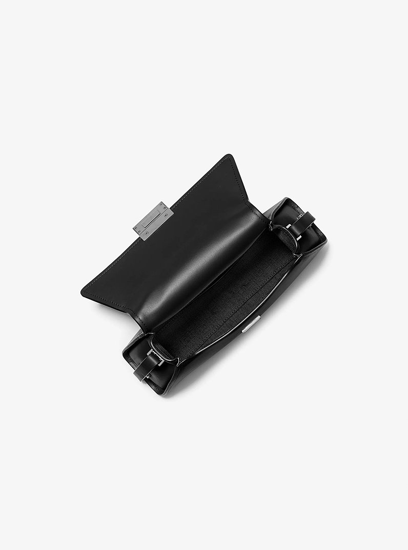 Ludlow Medium Leather Shoulder Bag in BLACK | Michael Kors