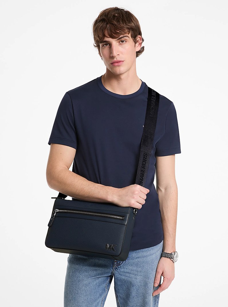 Messenger-Tasche Edison Medium aus Saffianleder in NAVYBLAU | Michael Kors
