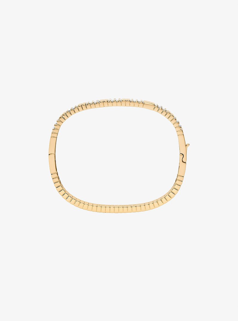 Cubic Zirconia Baguette Bangle in GOLD | Michael Kors