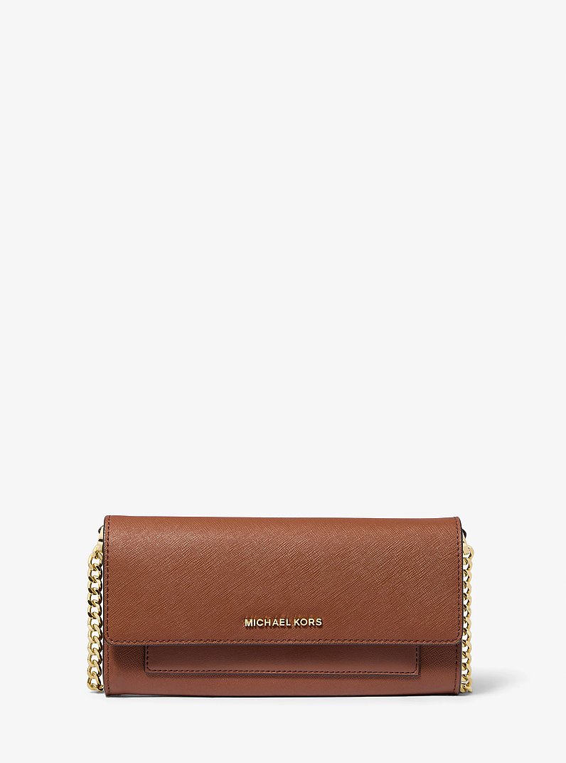 Jet Set Medium Saffiano Leather 2-in-1 Convertible Crossbody Bag in LUGGAGE | Michael Kors