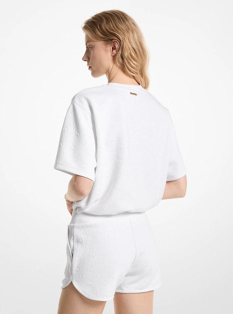 Logo Jacquard Knit Shorts in WHITE | Michael Kors