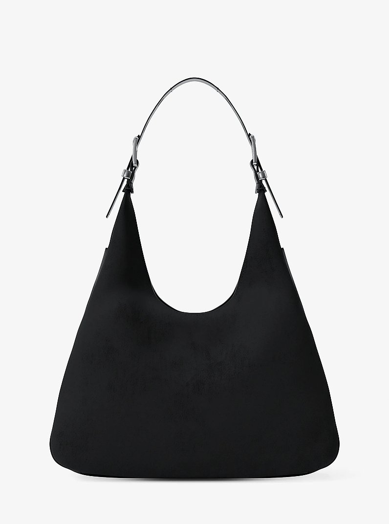 Borsa hobo Nolita grande in nabuk in NERO | Michael Kors