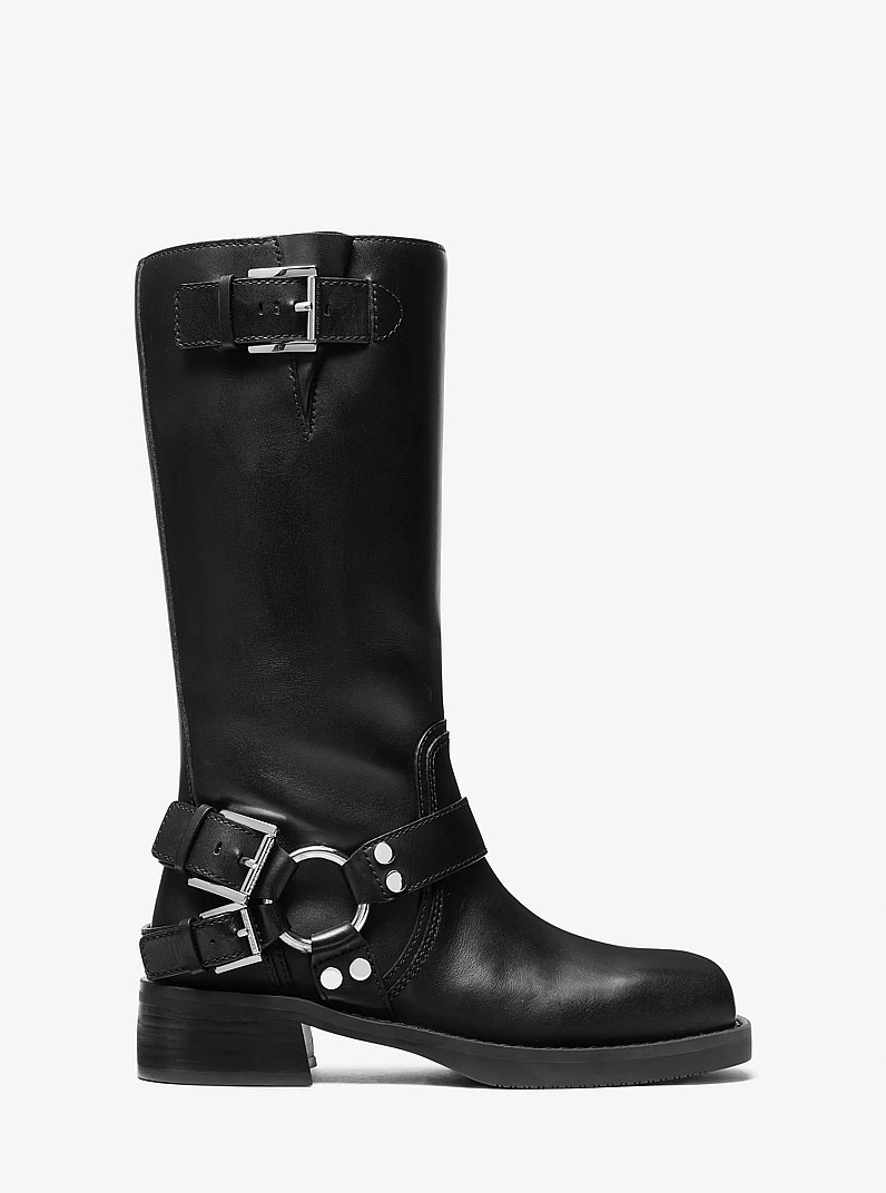 Crosby Leather Moto Boot in BLACK | Michael Kors