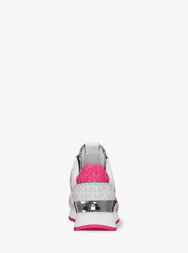 Maddy Two-Tone Logo Trainer in DRAGONFRUIT | Michael Kors