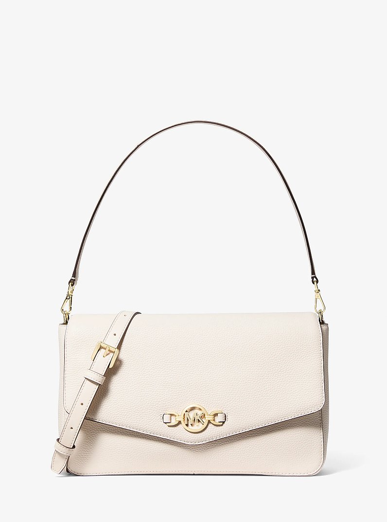 Kacey Large Pebbled Leather Convertible Shoulder Bag in CR&Egrave;ME L&Eacute;GER | Michael Kors