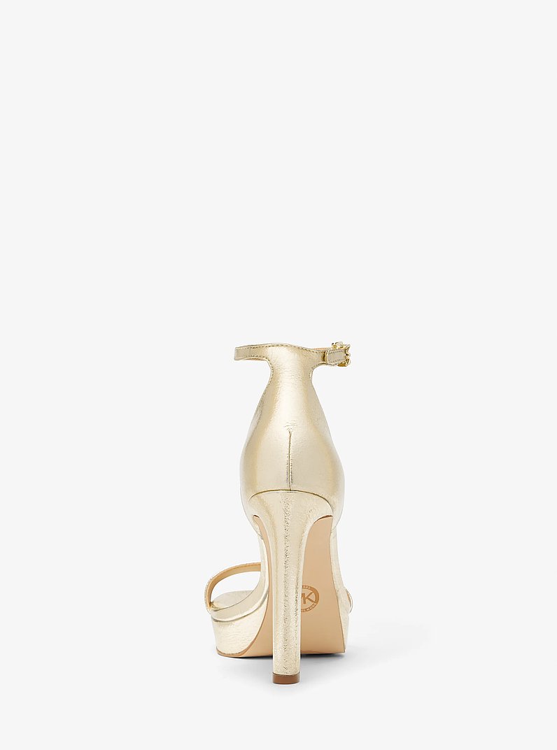 Margot Metallic Platform Sandal in PALE GOLD | Michael Kors