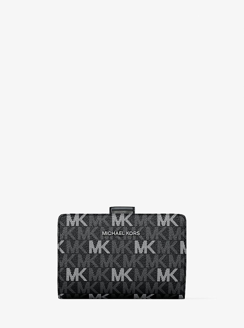 Jet Set Travel Medium Signature Logo Billfold Wallet in NOIR | Michael Kors