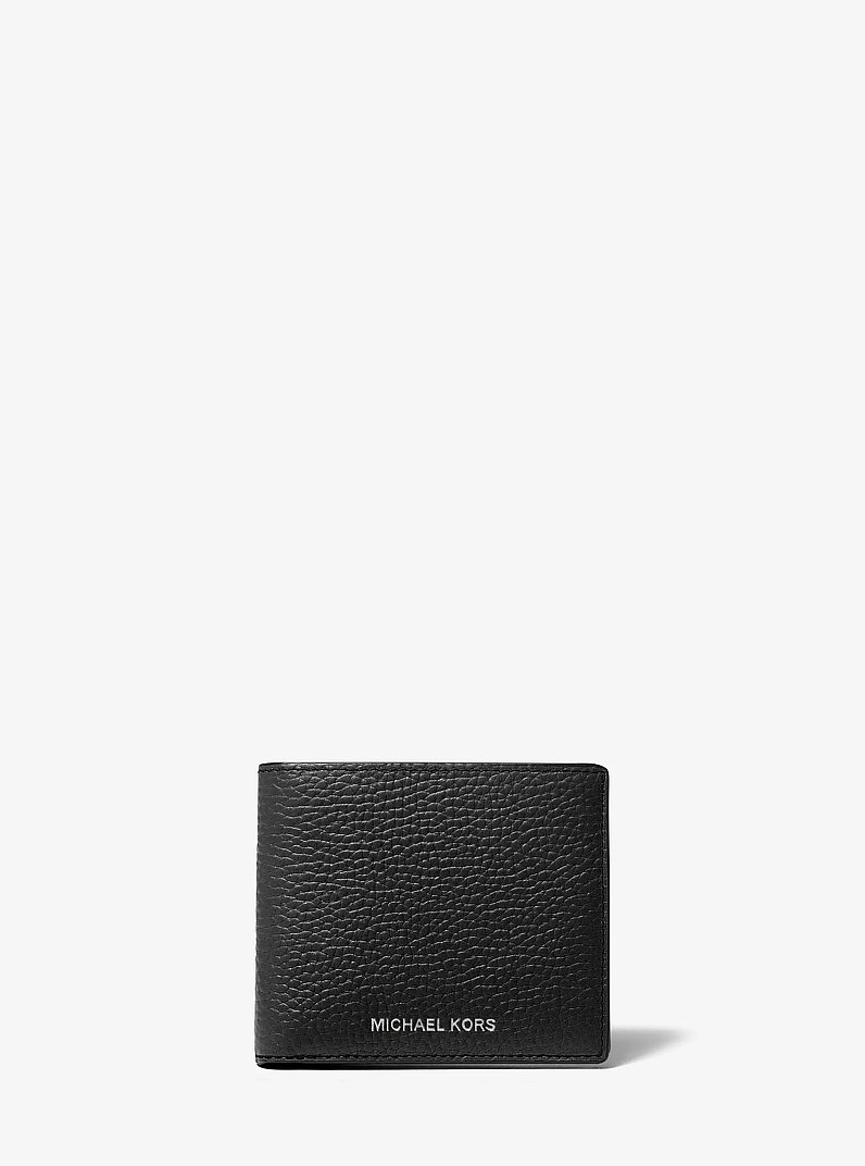 Hudson Pebbled Leather Slim Billfold Wallet in LUGGAGE | Michael Kors