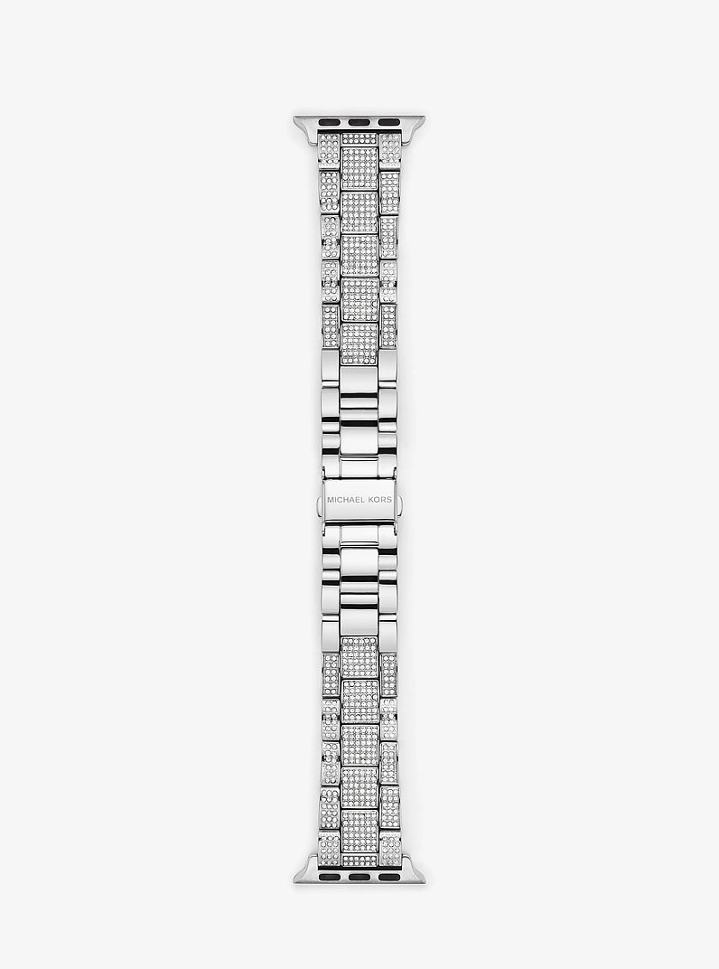 Pav&eacute; Silver-Tone Strap For Apple Watch&reg; in SILVER | Michael Kors