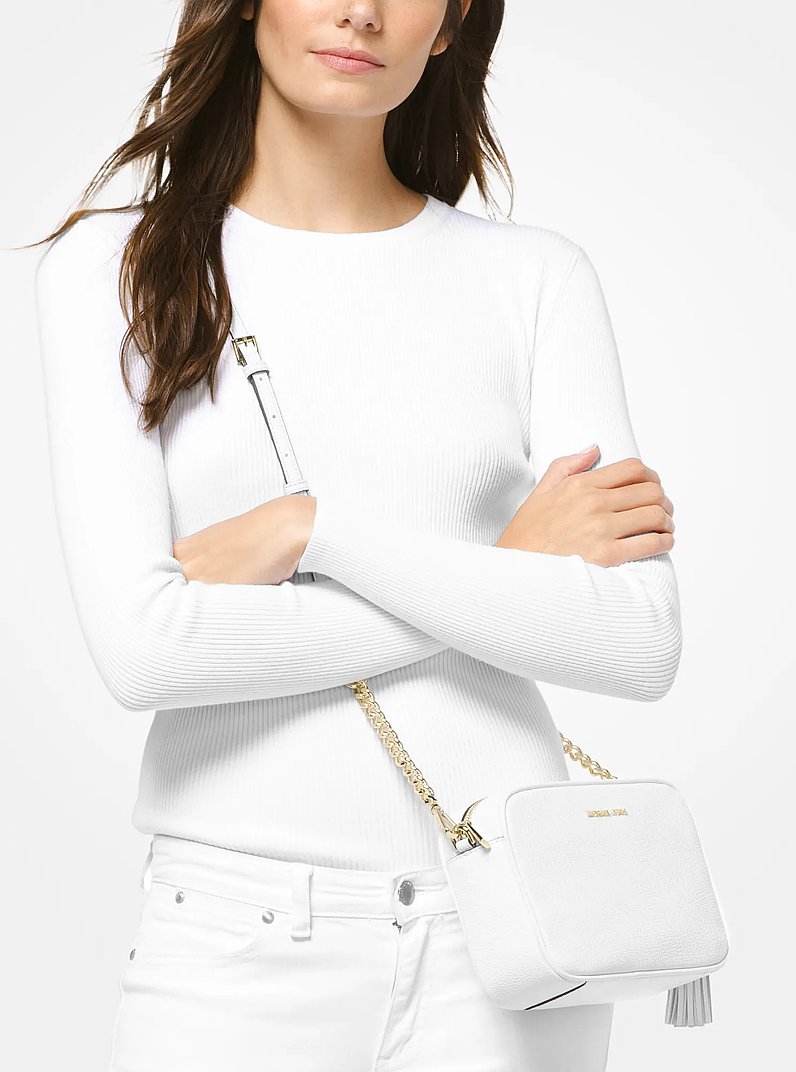 Borsa a tracolla Ginny in pelle in BIANCO OTTICO | Michael Kors