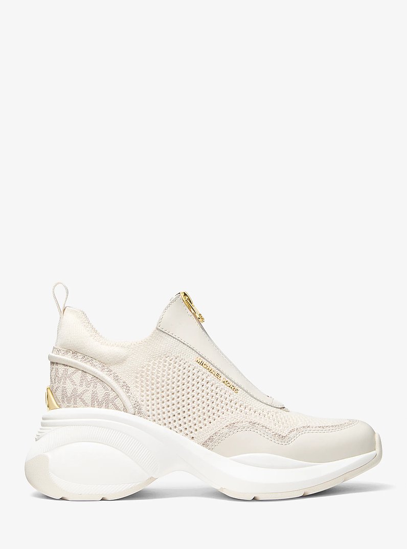 Zuma Mixed-Media Trainer in CREAM | Michael Kors