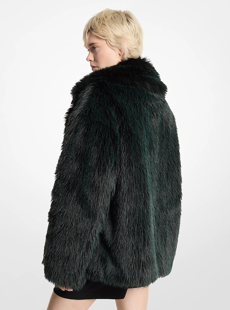 Faux Fur Peacoat in DARK EMERALD | Michael Kors