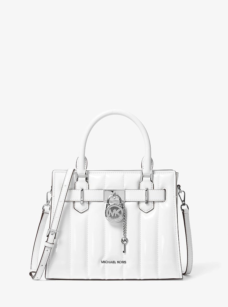 Hamilton Small Patent Satchel in OPTIC WHITE | Michael Kors