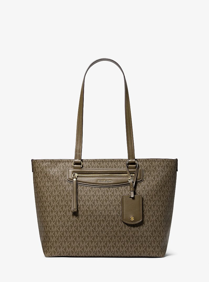 Jet Set Travel Medium Signature Logo Tote Bag in LODEN | Michael Kors