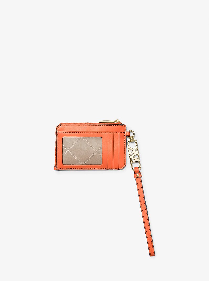 Tarjetero de piel con motivo de cocodrilo en relieve in NARANJA INTENSO | Michael Kors