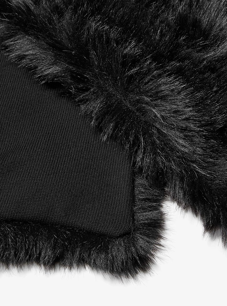 Faux Fur and Wool Scarf in BLACK | Michael Kors