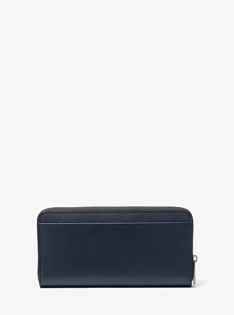 Portafoglio Edison in pelle zip-around in NAVY | Michael Kors