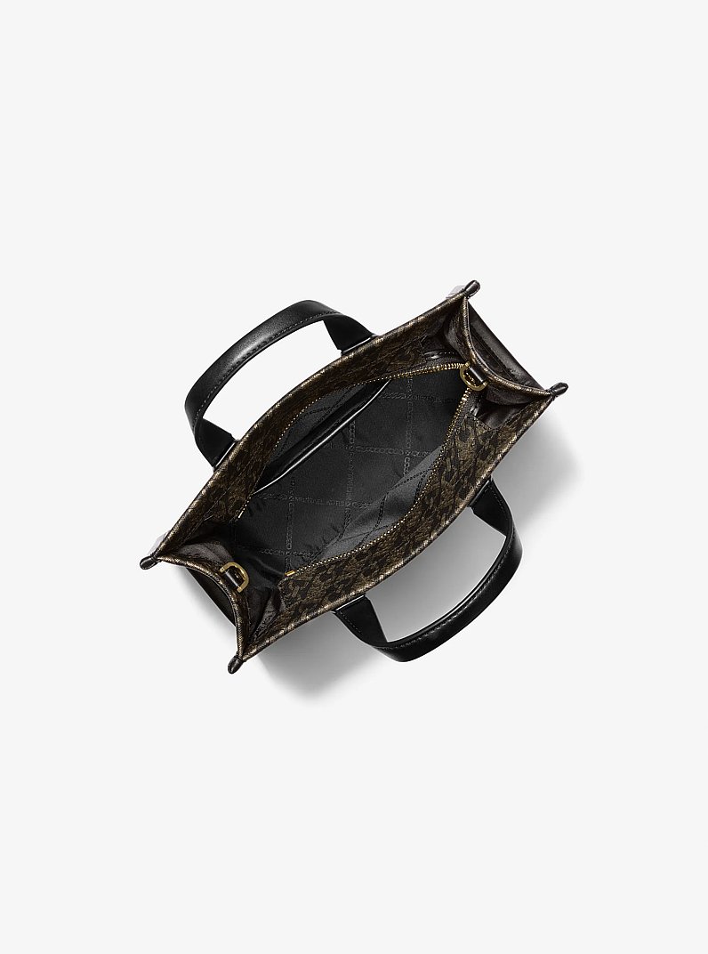 Borsa messenger piccola Gigi metallizzata con logo Empire