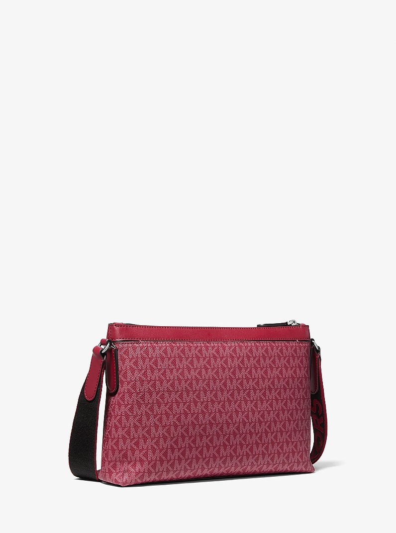 Hudson Signature Logo Messenger Bag in DEEP RED | Michael Kors