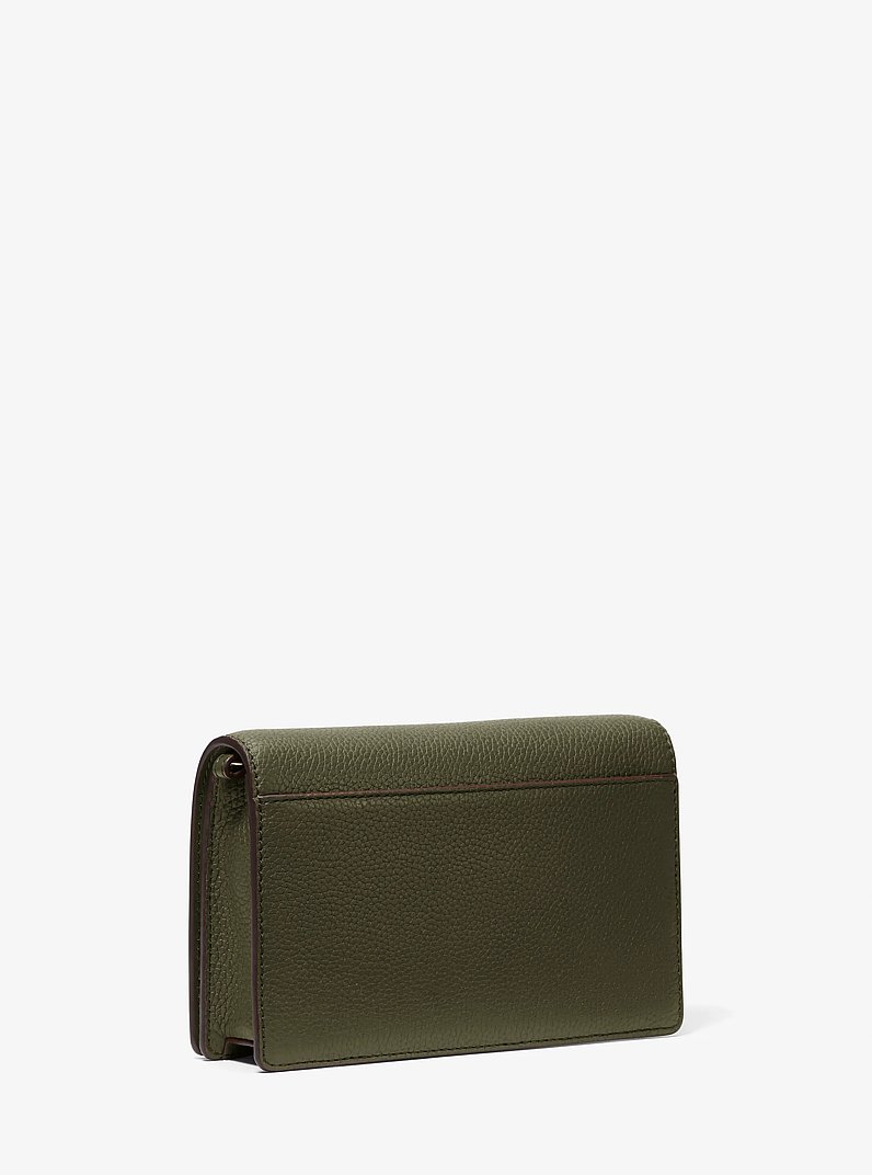 Jet Set Medium Pebbled Leather Crossbody Bag in IVY | Michael Kors