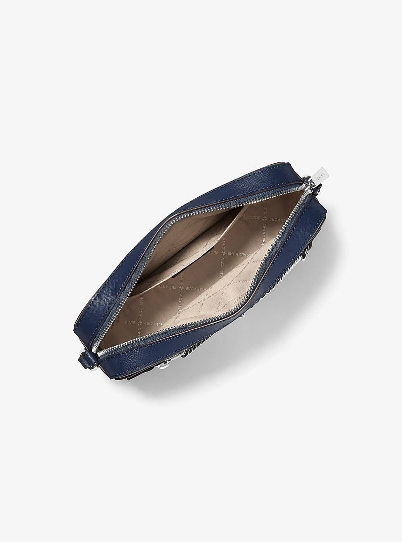 Bolsa cruzada Jet Set grande de piel Saffiano in AZUL MARINO | Michael Kors