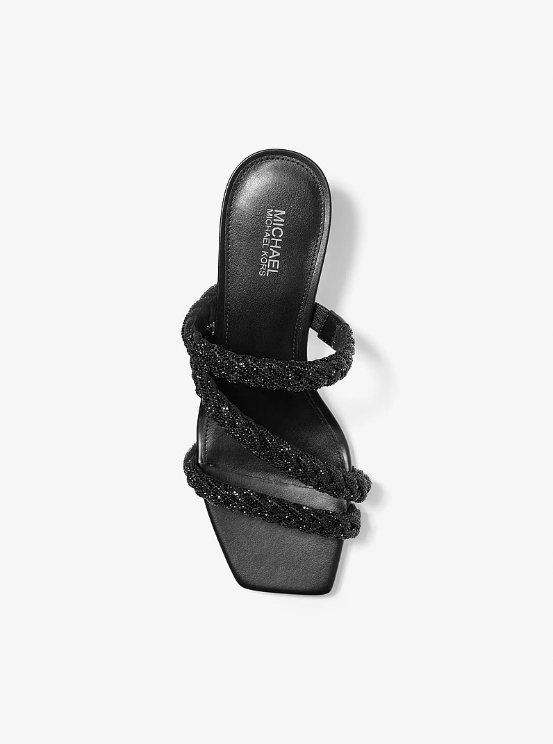 Celia Embellished Kitten Sandal in BLACK | Michael Kors