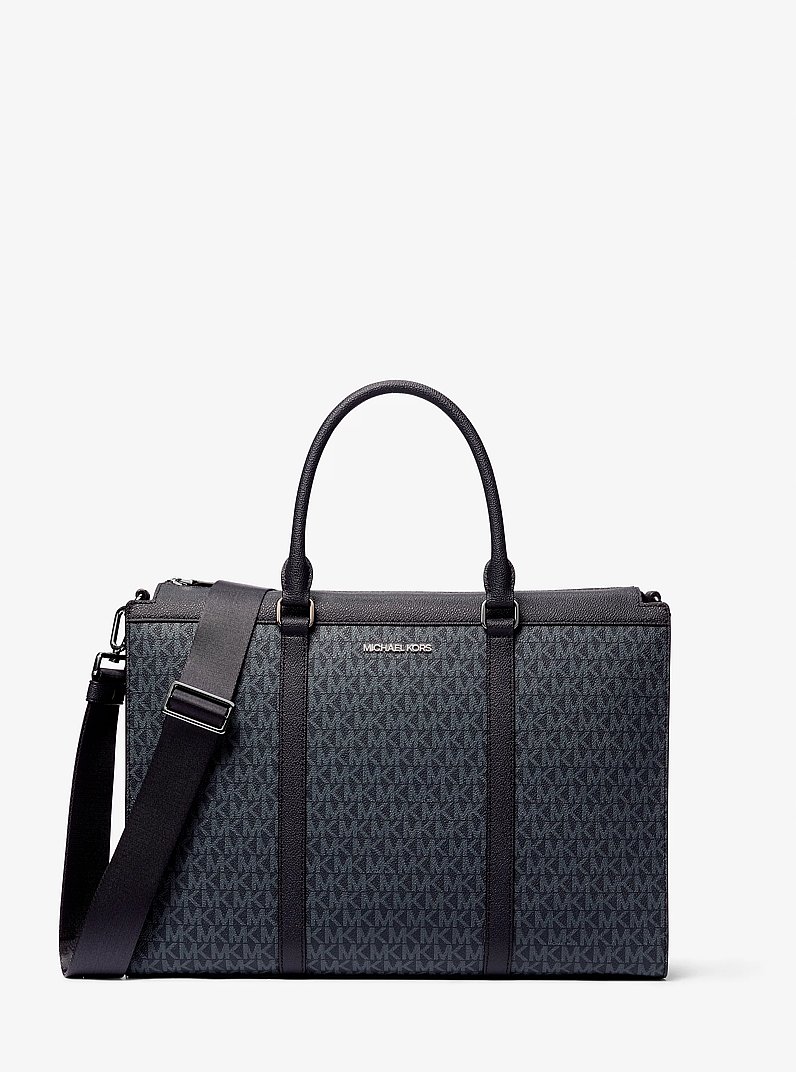 Cooper Signature Logo Briefcase in ADMRL/PLBLUE | Michael Kors