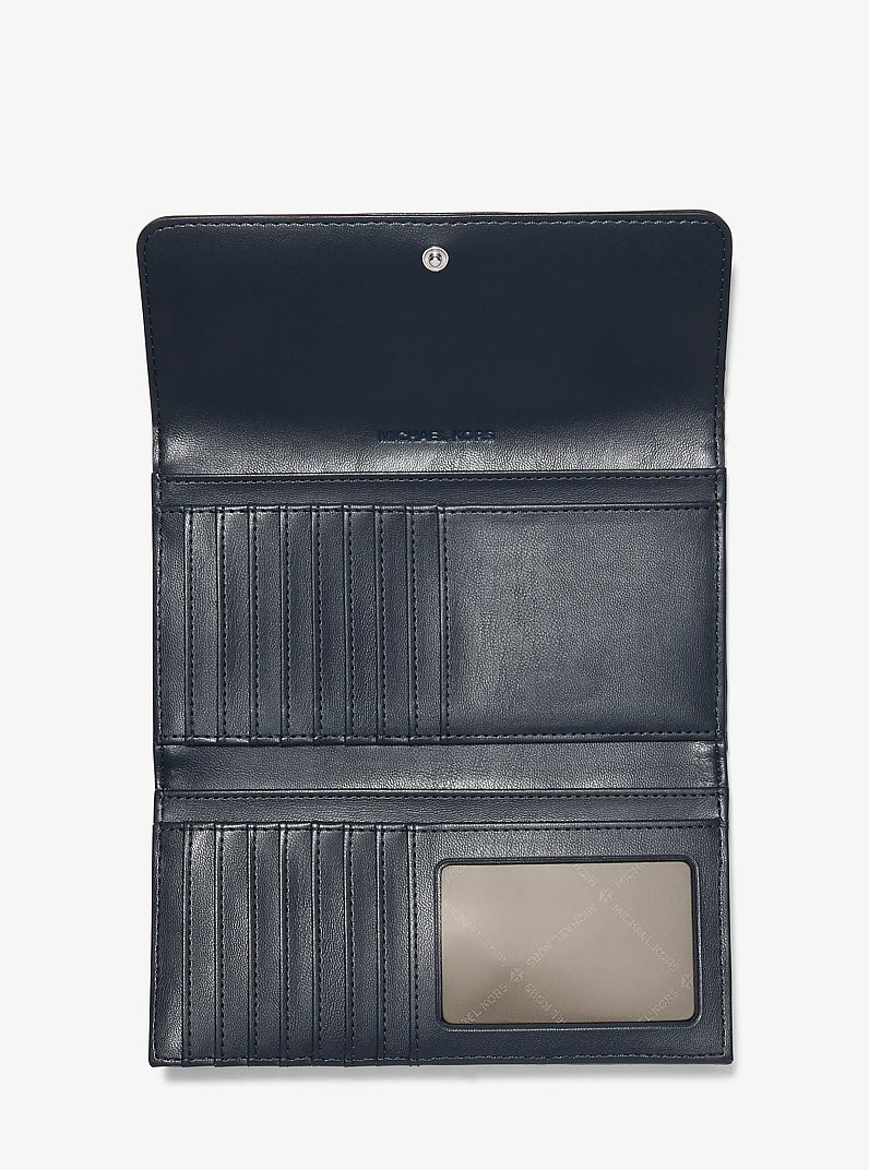 Jet Set Travel Large Quilted Tri-Fold Wallet in AZUL MARINO | Michael Kors