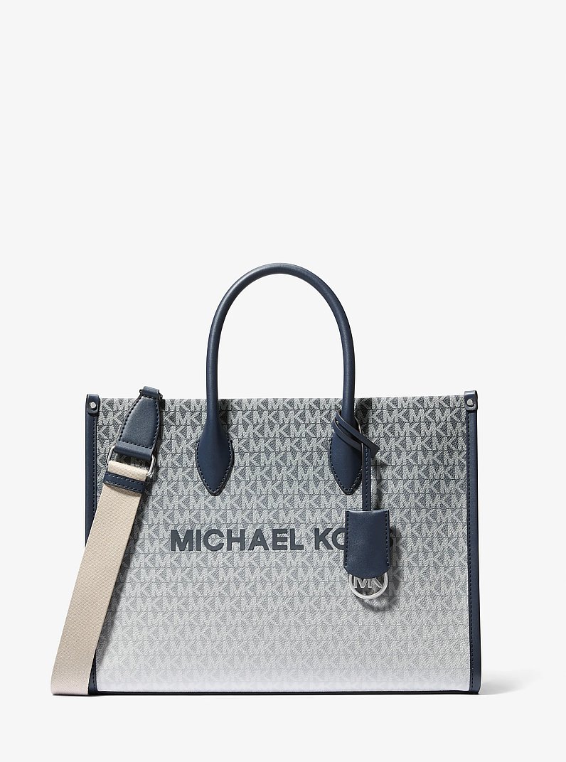 Mirella Medium Ombr&eacute; Logo Tote Bag in NAVY | Michael Kors