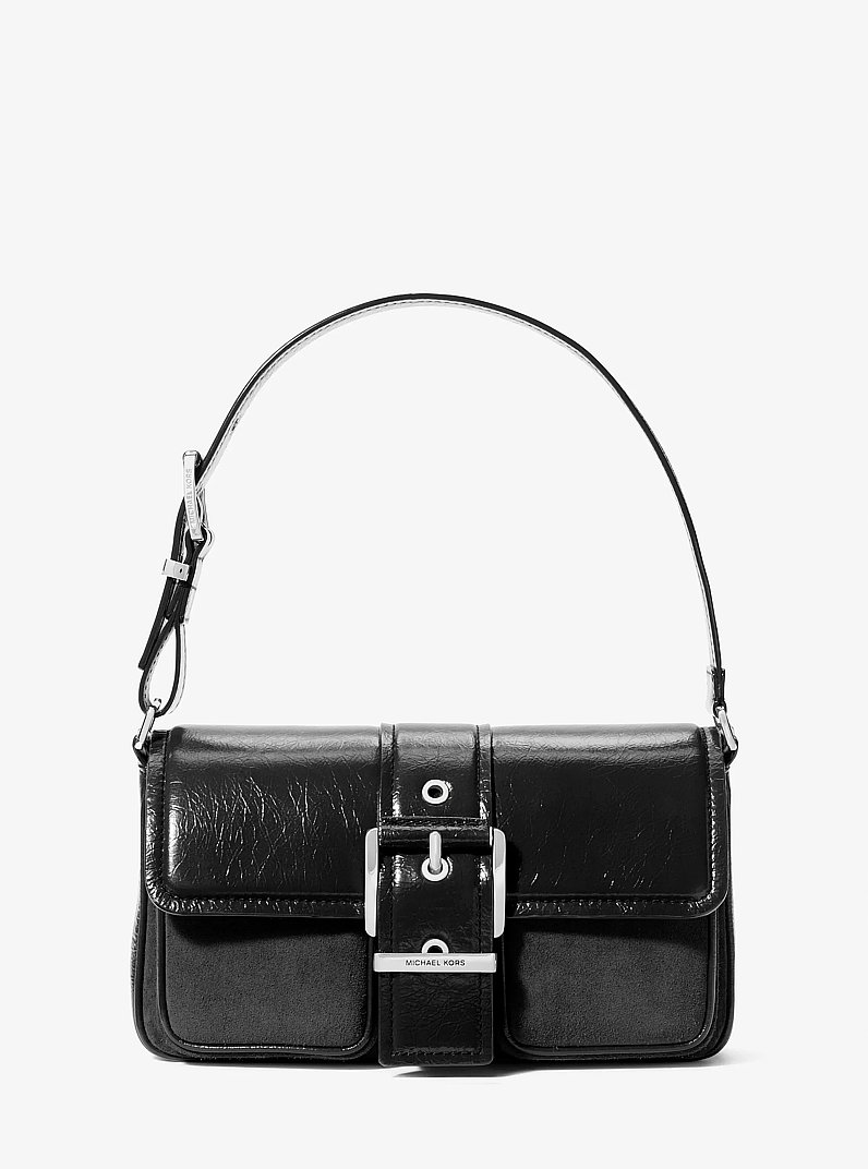 Bolso de hombro Colby mediano de piel cuarteada