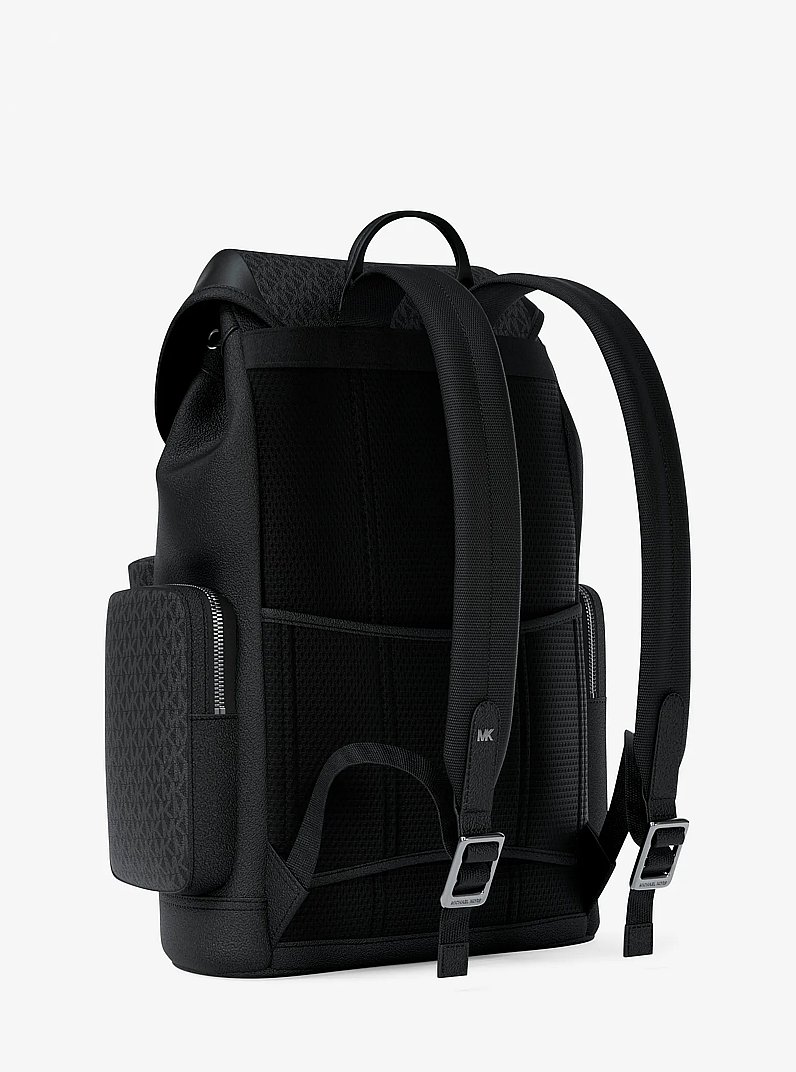 Jet Set Signature Logo Backpack in BLACK | Michael Kors