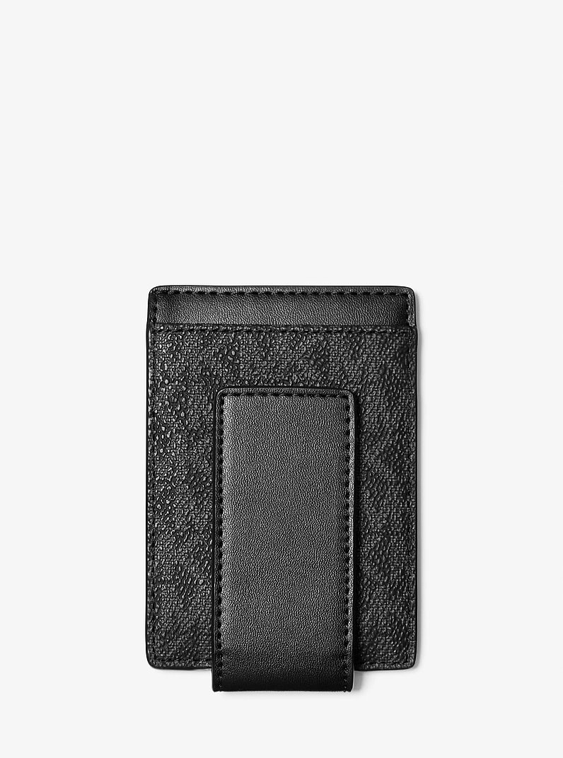Cooper Signature Logo Money Clip Card Case in BLACK | Michael Kors