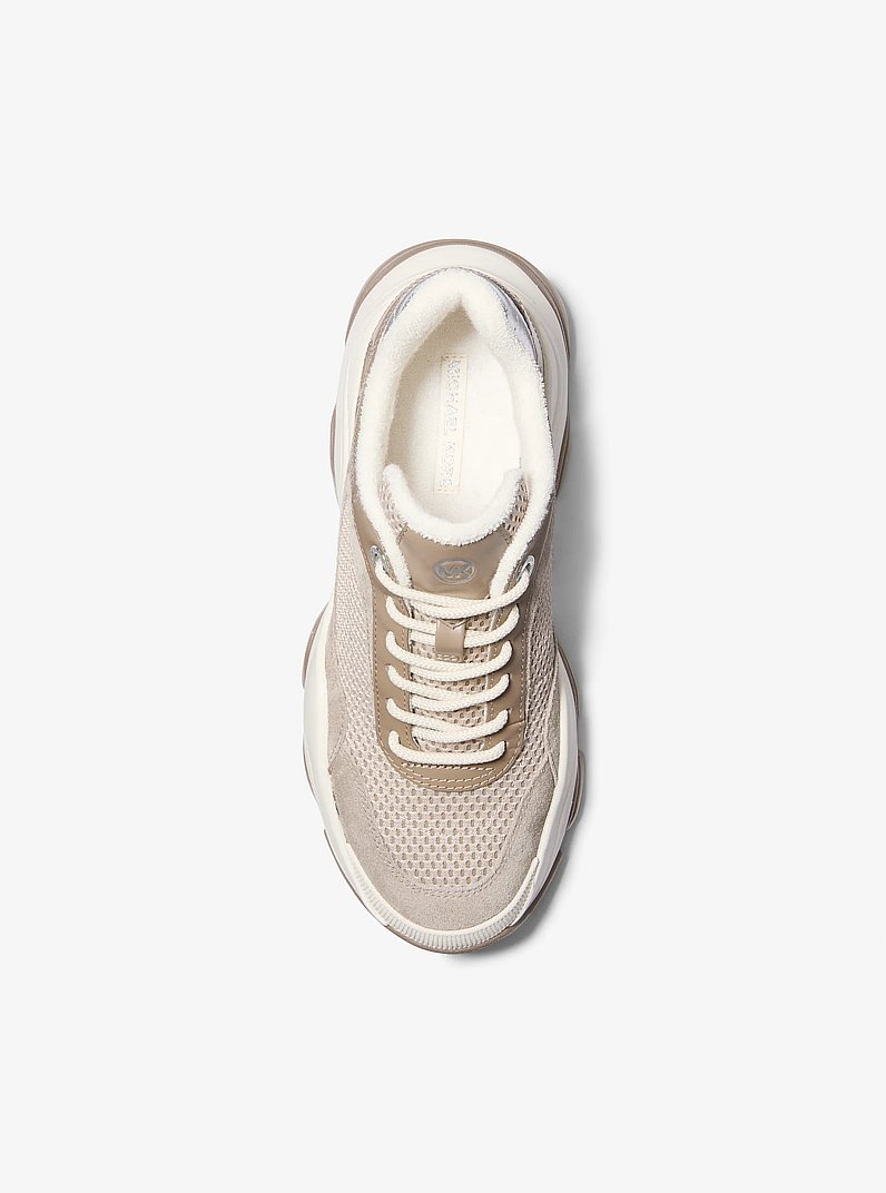 Atlas Mesh and Suede Trainer in BIRCH | Michael Kors