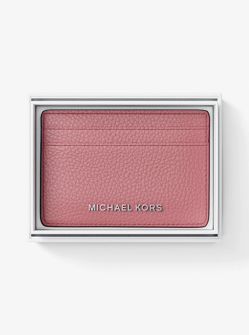 Pebbled Leather Card Case in ROSEWOOD | Michael Kors
