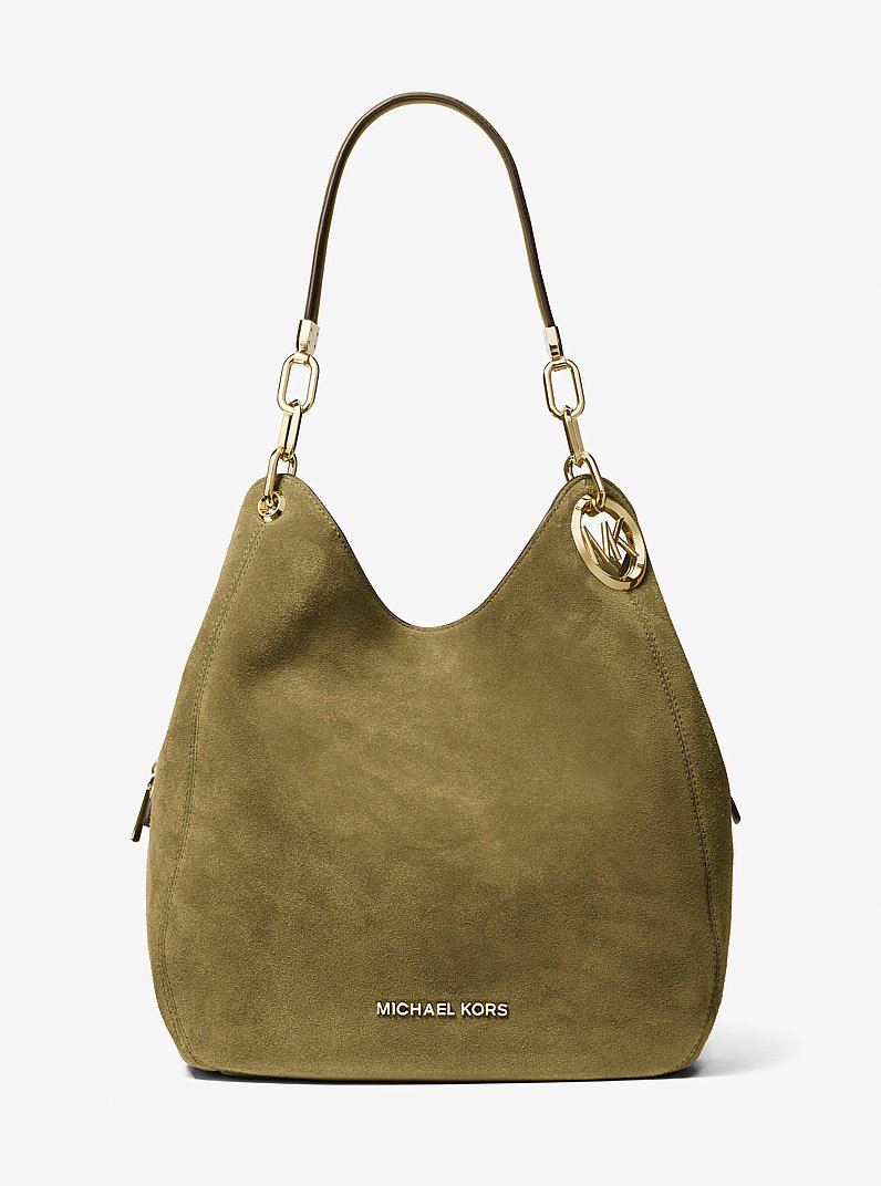Grand sac &agrave; &eacute;paule Lillie en su&egrave;de in PISTACHE | Michael Kors