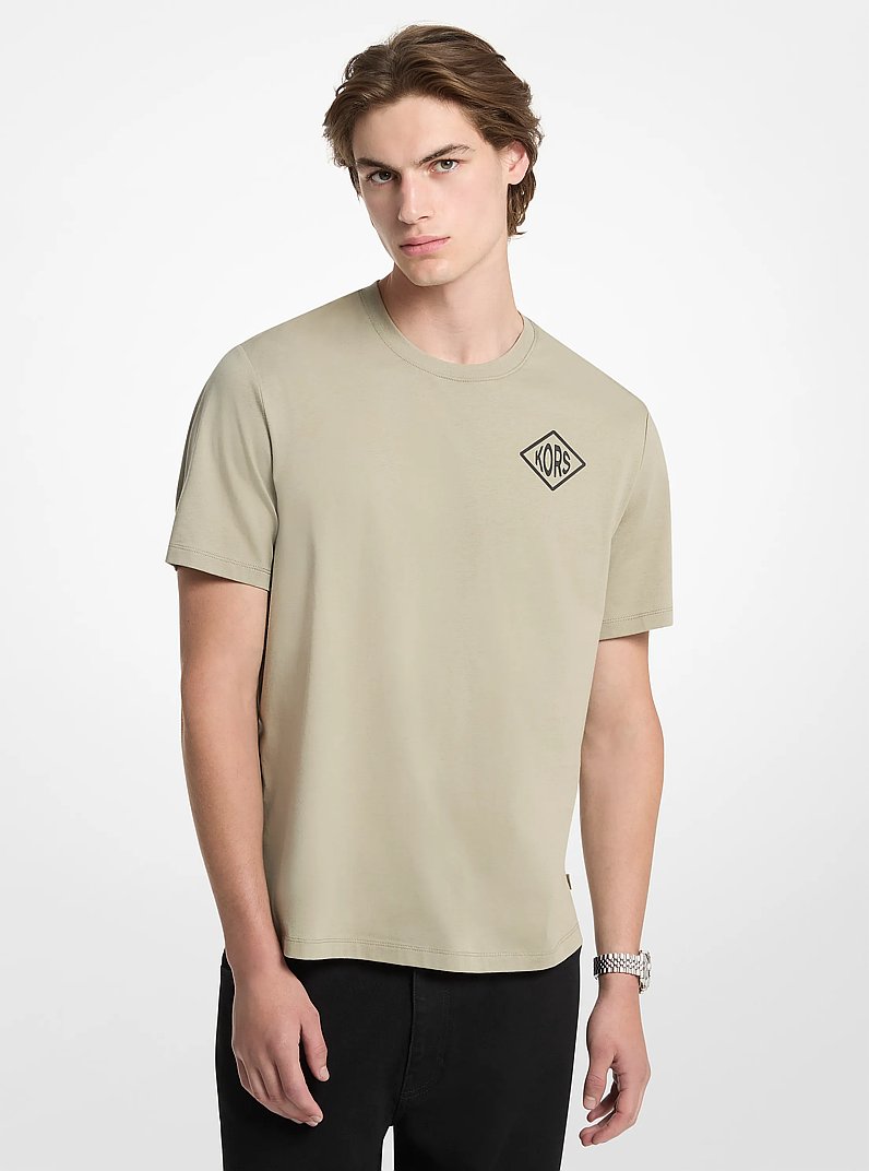 Graphic Logo Cotton Jersey T-Shirt in DUSTY SAGE | Michael Kors