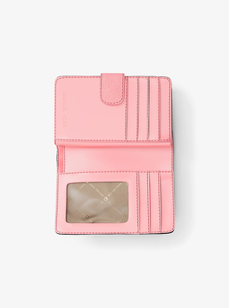 Jet Set Travel Medium Logo Debossed Billfold Wallet in CARNATION | Michael Kors